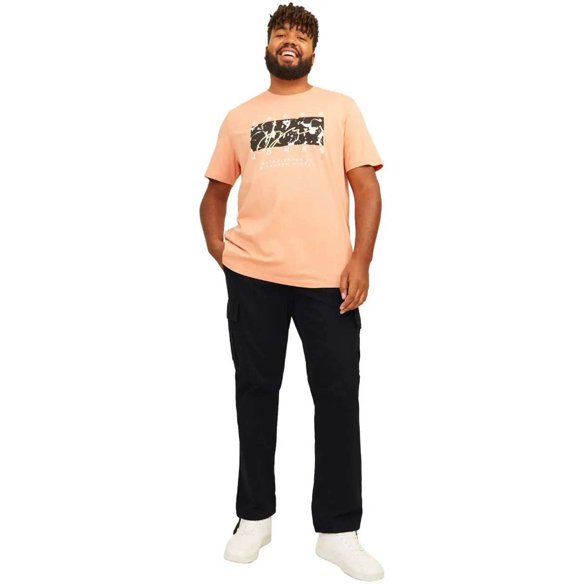Velké pánské cargo kalhoty Jack &amp; Jones 12264152 černé