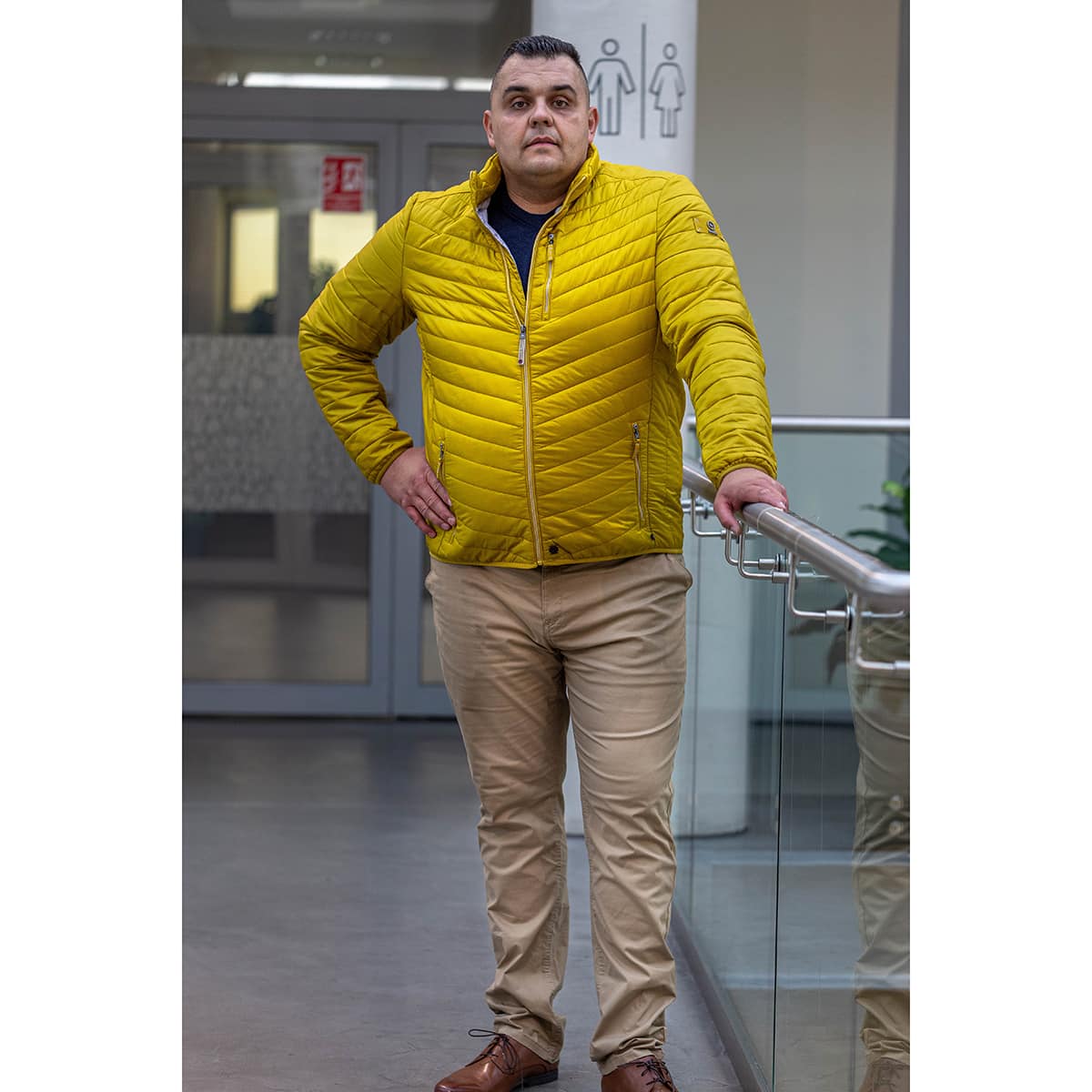 Pánská velká celoroční lehká bunda Redpoint Walker žlutá