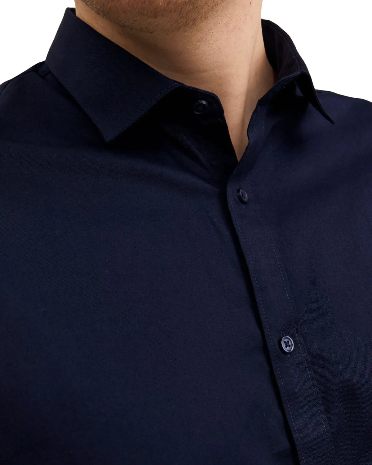 Velká pánská košile s dlouhým rukávem jednobarevná Jack &amp; Jones 12235157 tmavě modrá
