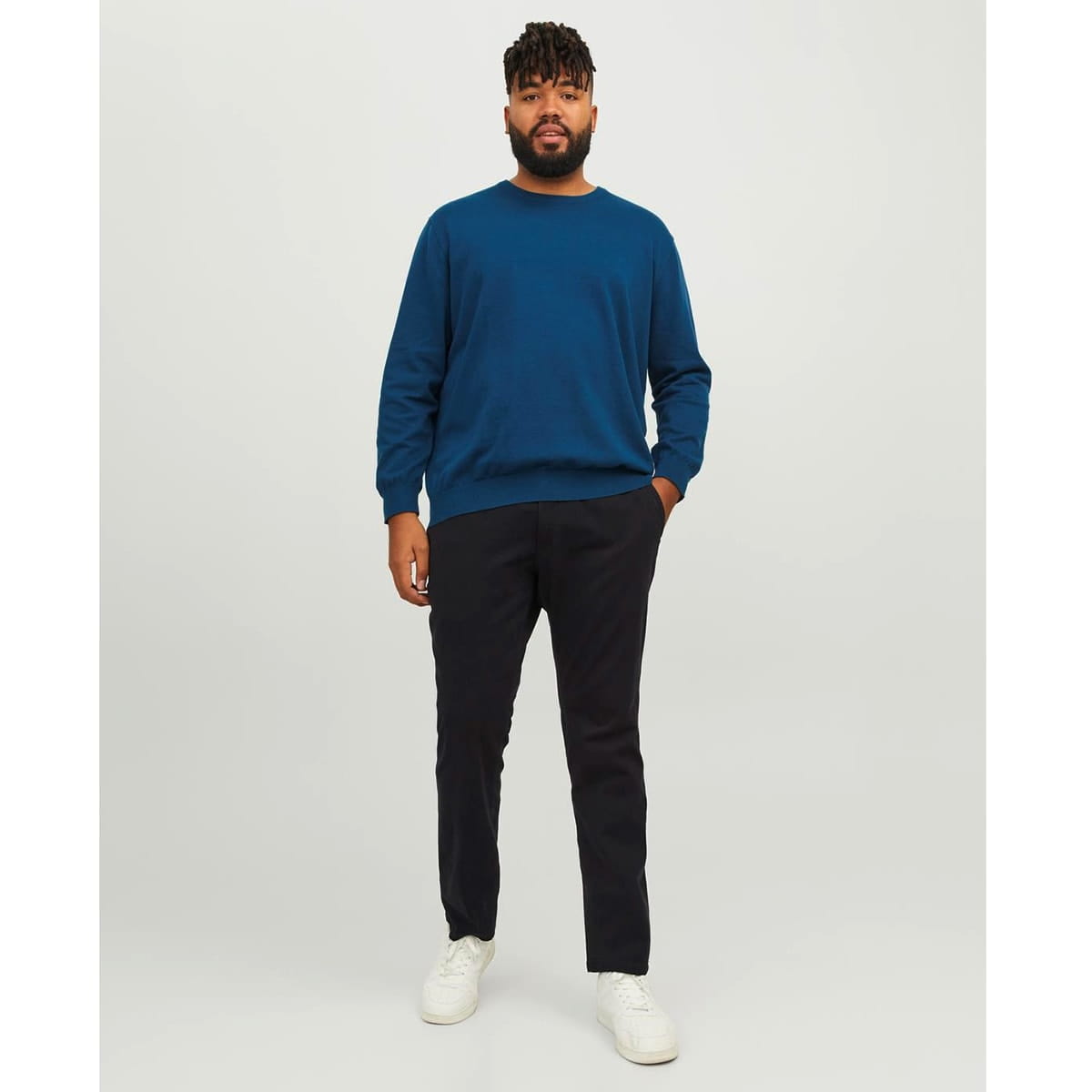 Jack &amp; Jones velké pánské kalhoty chinos 12243603 černé