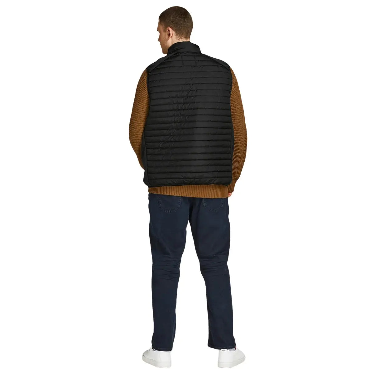 Duży męski bezrękawnik kamizelka ze stójką Jack &amp; Jones 12205347 czarna