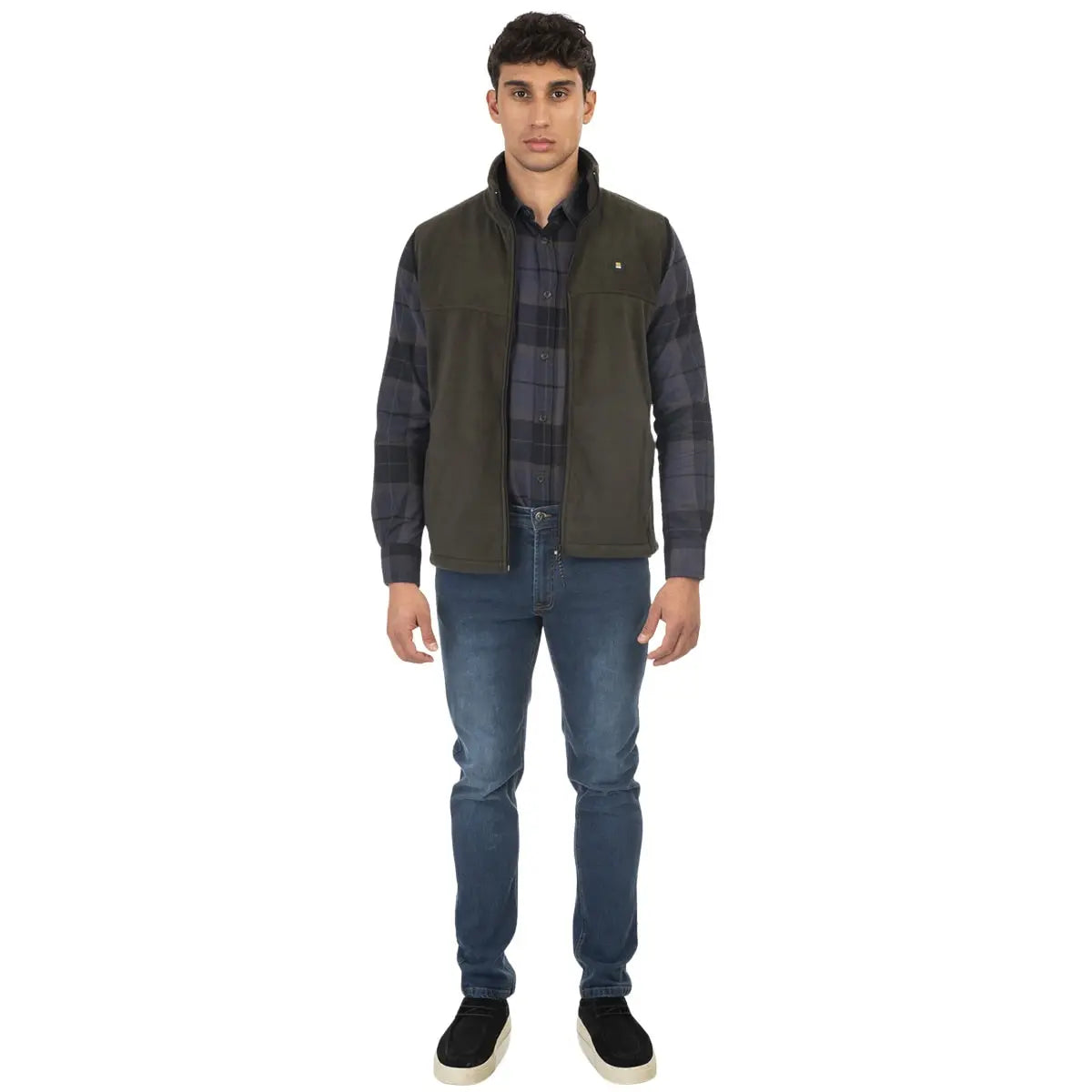 Duża kamizelka męska bezrękawnik polarowy Double Urban Outfitters MFT-7002 khaki