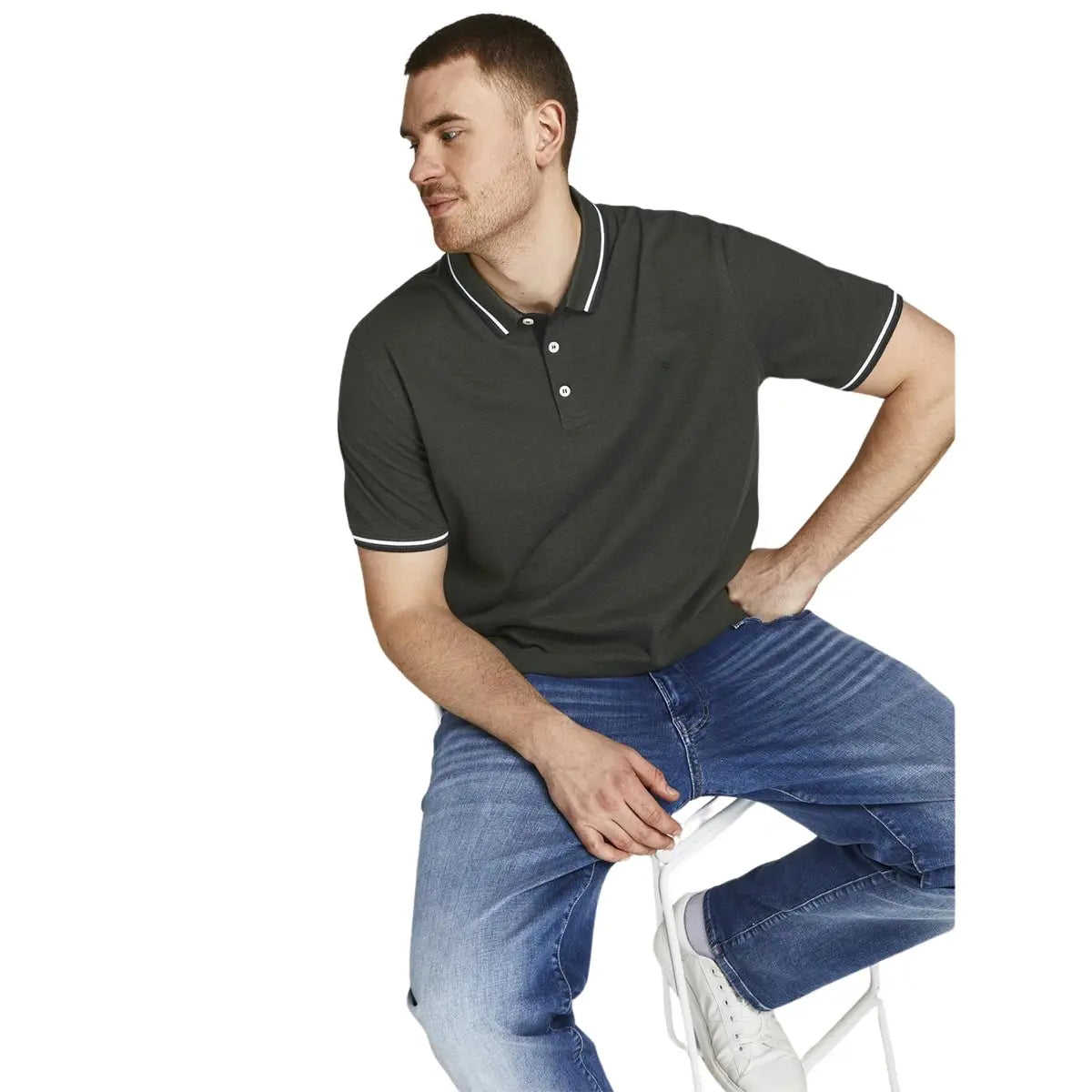 Pánská velká polokošile s límečkem Jack &amp; Jones 12143859 tmavě zelená