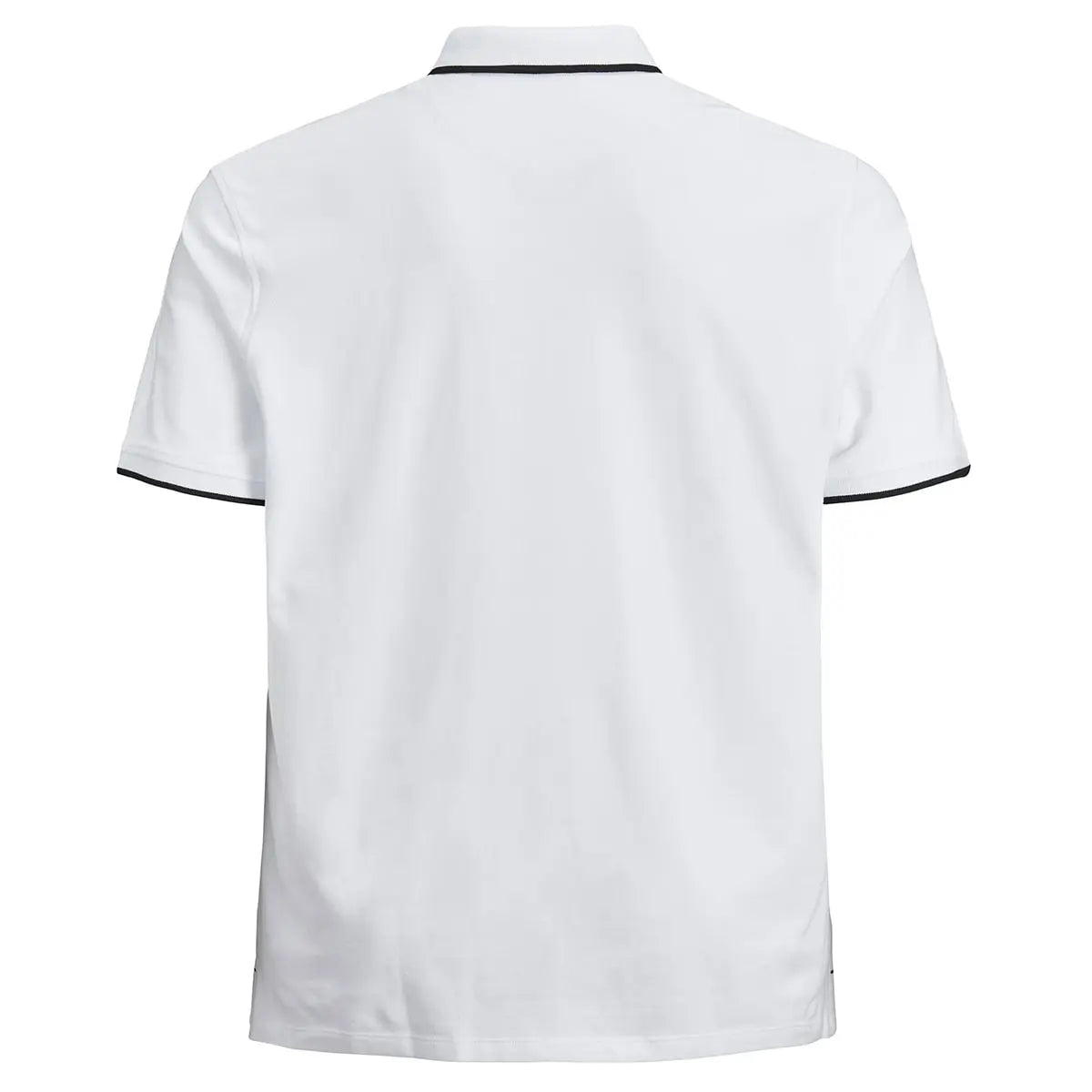Velké pánské polo tričko s límečkem Jack &amp; Jones 12143859 bílé s černými vsadkami