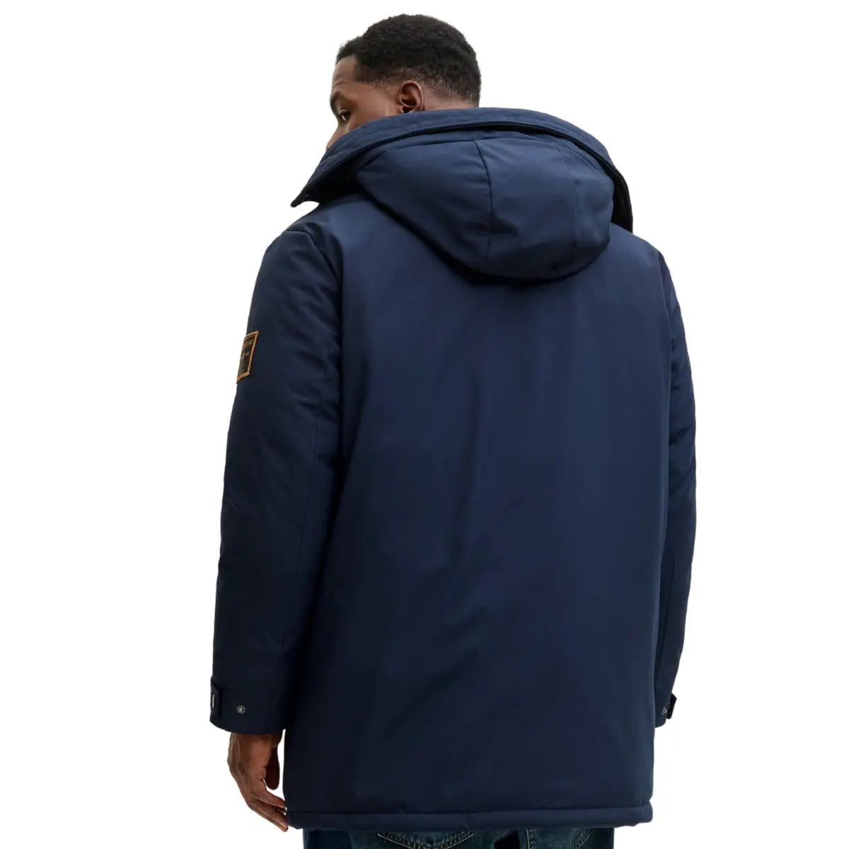 Velká pánská bunda s kapucí parka Jack &amp; Jones 12279797 tmavě modrá
