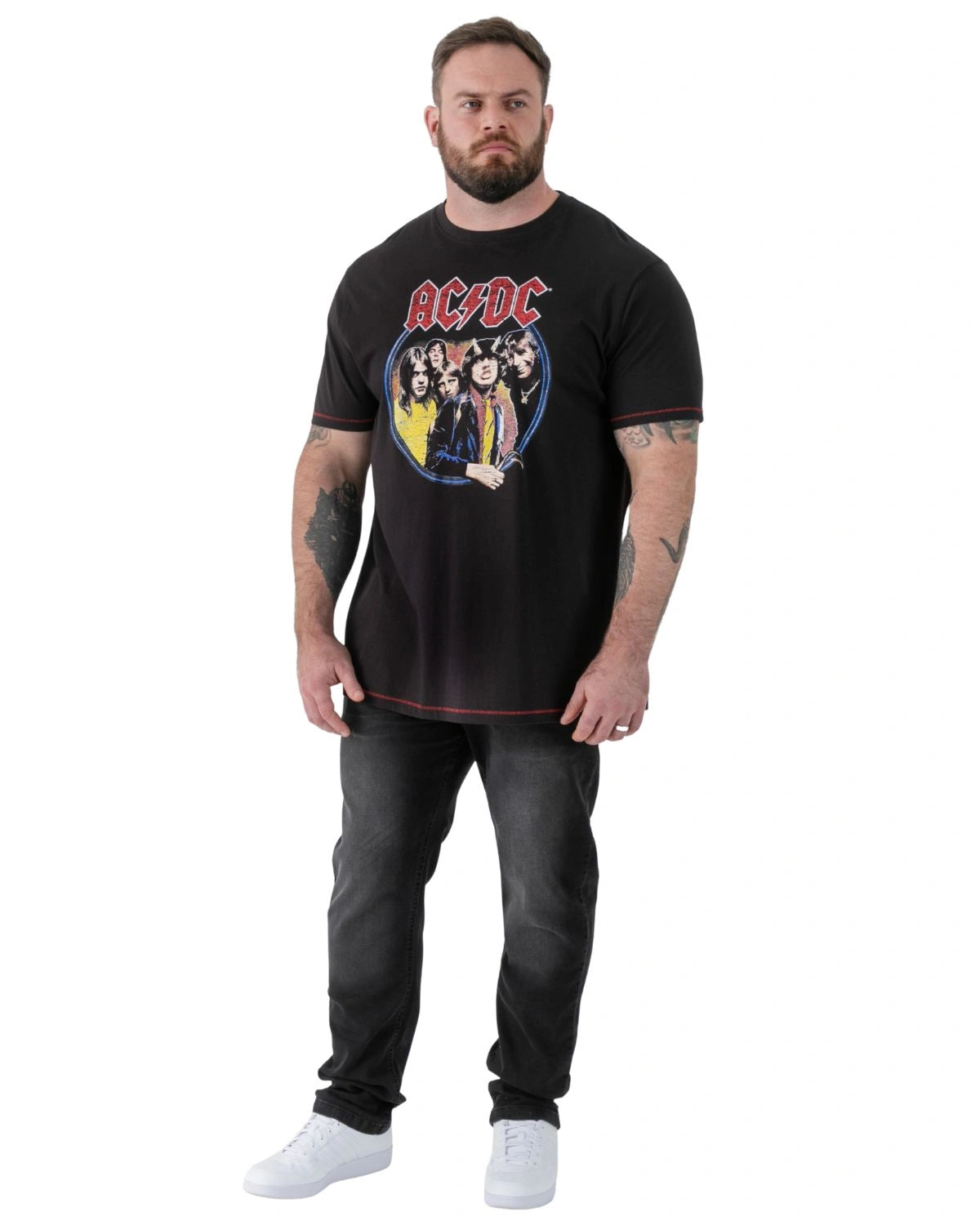 Velké pánské tričko s potiskem AC/DC Highway To Hell Hugh Duke D555 černé
