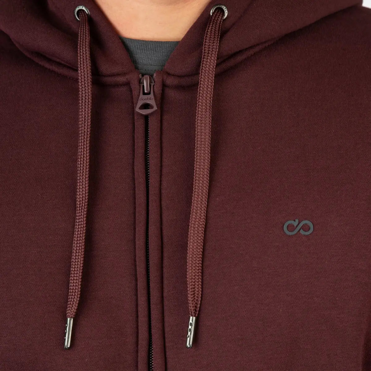 Velká pánská zapínací mikina s kapucí Double Urban Outfitters MTOP-1090 bordó