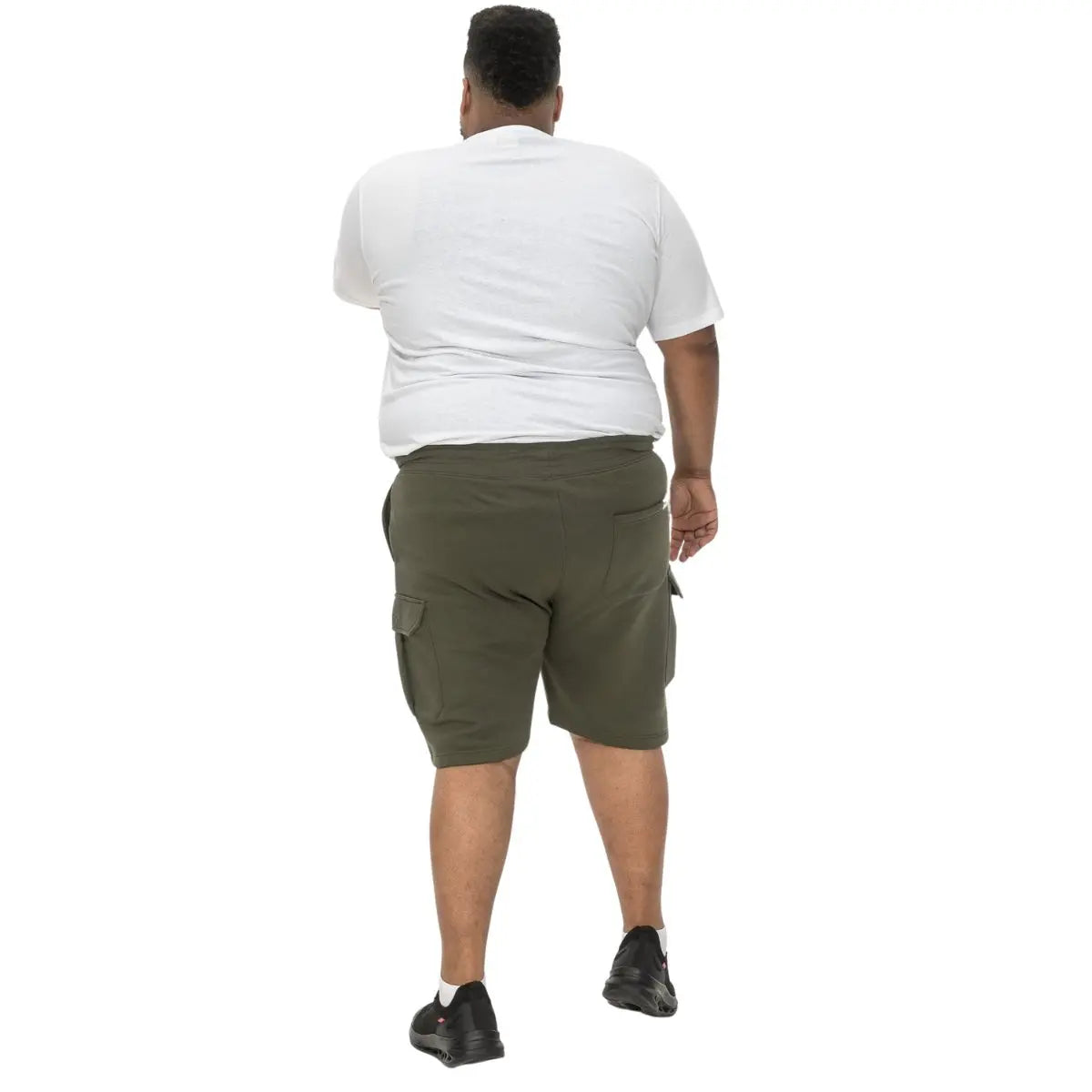 Duże męskie krótkie spodenki dresowe bojówki Duke Clothing D555 Wigan-1 khaki