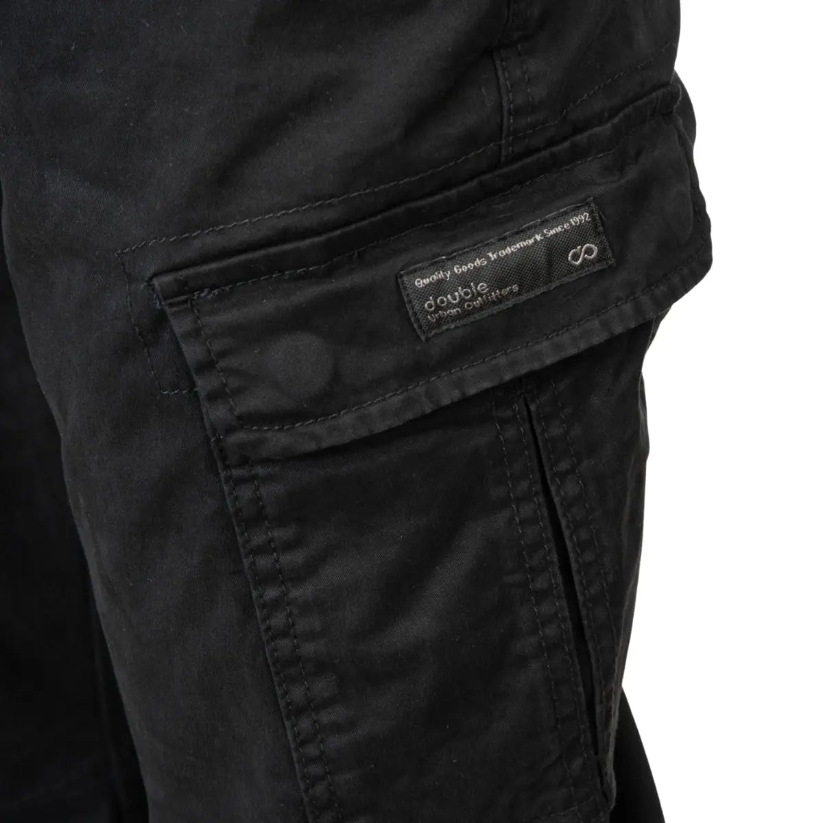 Duże męskie spodnie bojówki ze ściągaczem Double Urban Outfitters CCP-4066 czarne