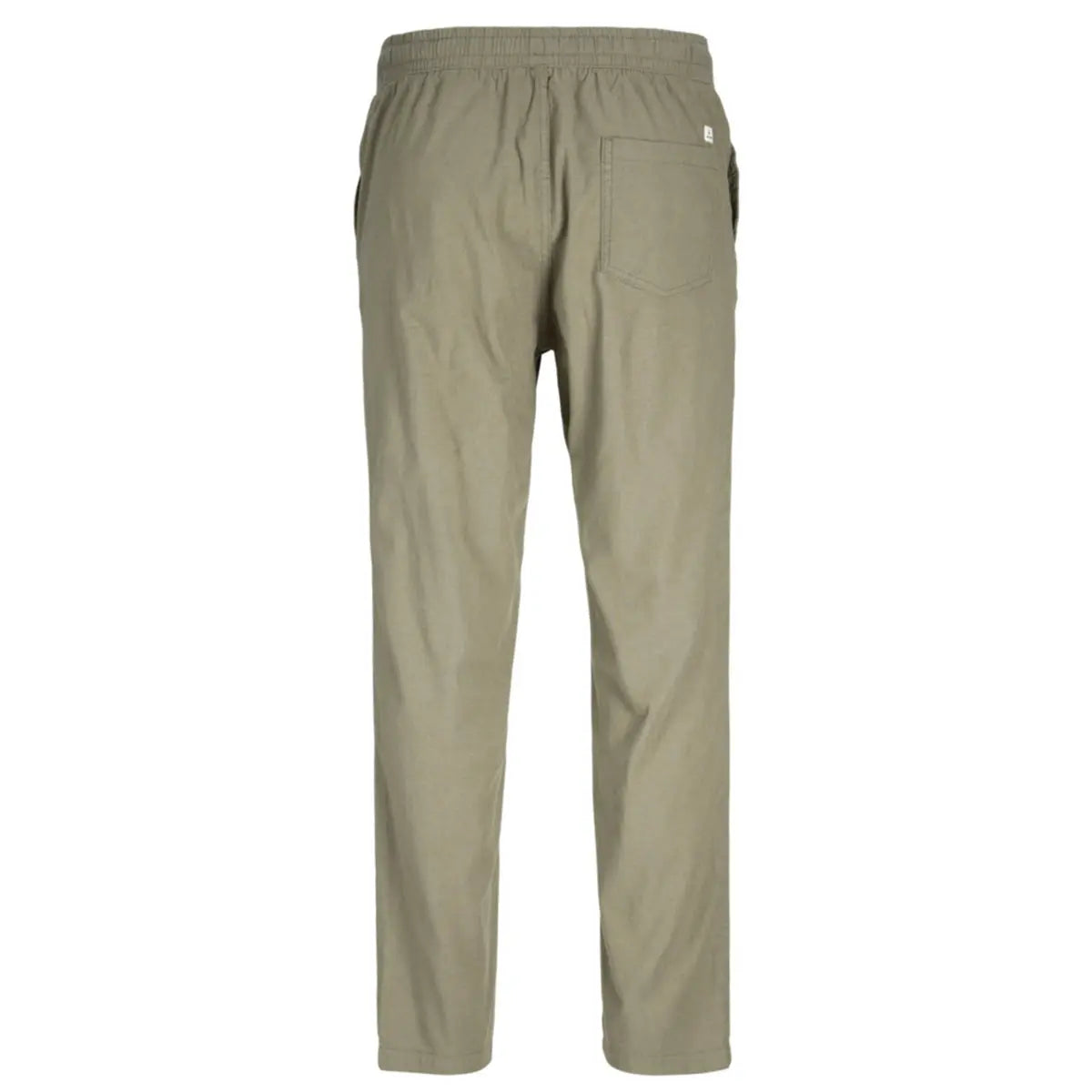 Velké pánské kalhoty s příměsí lnu, gumou a šňůrkami v pase Jack &amp; Jones 12239548 khaki