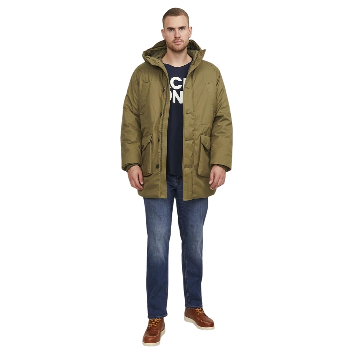 Velké pánské džínové kalhoty Jack &amp; Jones 12153646 tmavě modré