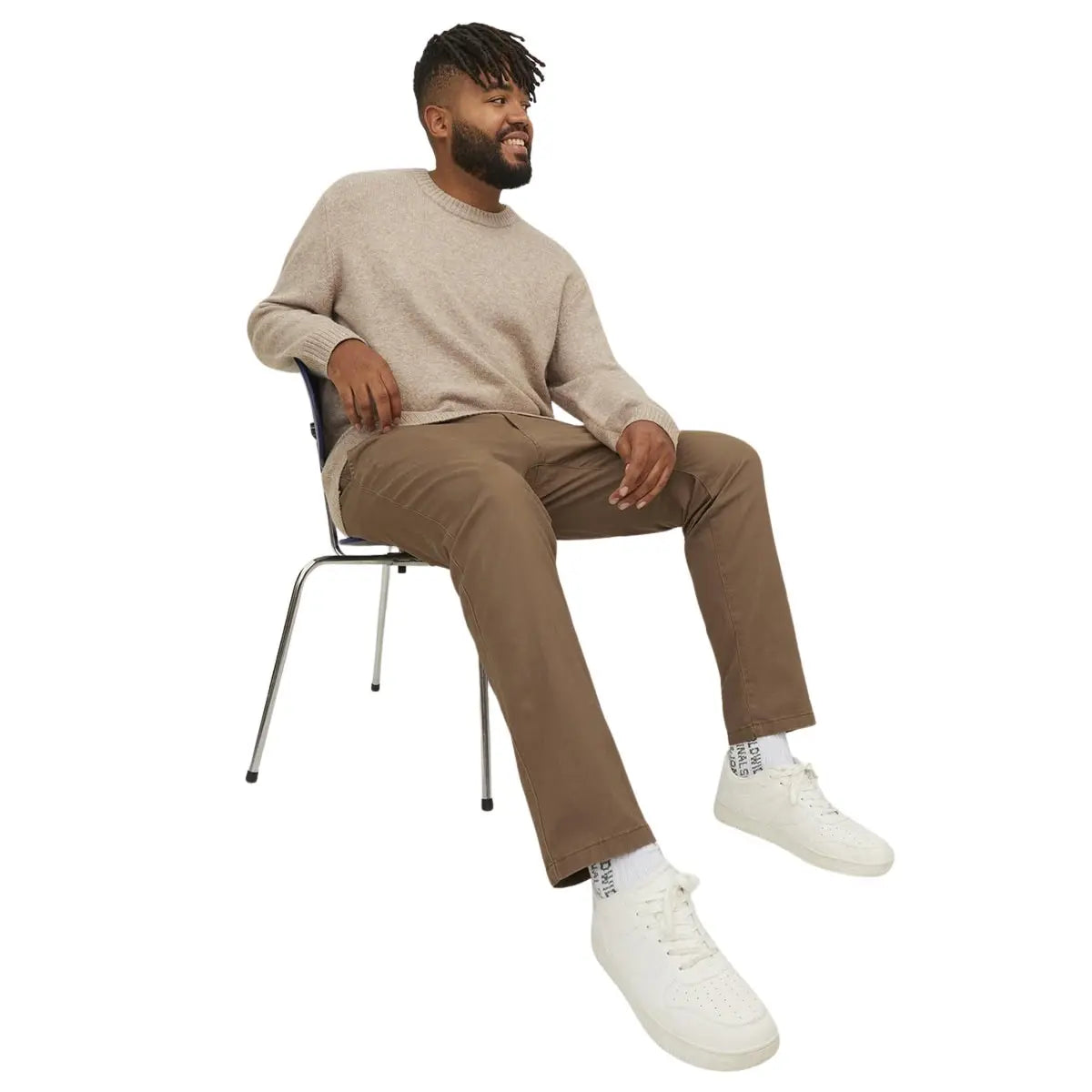 Duże męskie spodnie chinosy Jack &amp; Jones 12243603 jasnobrązowe