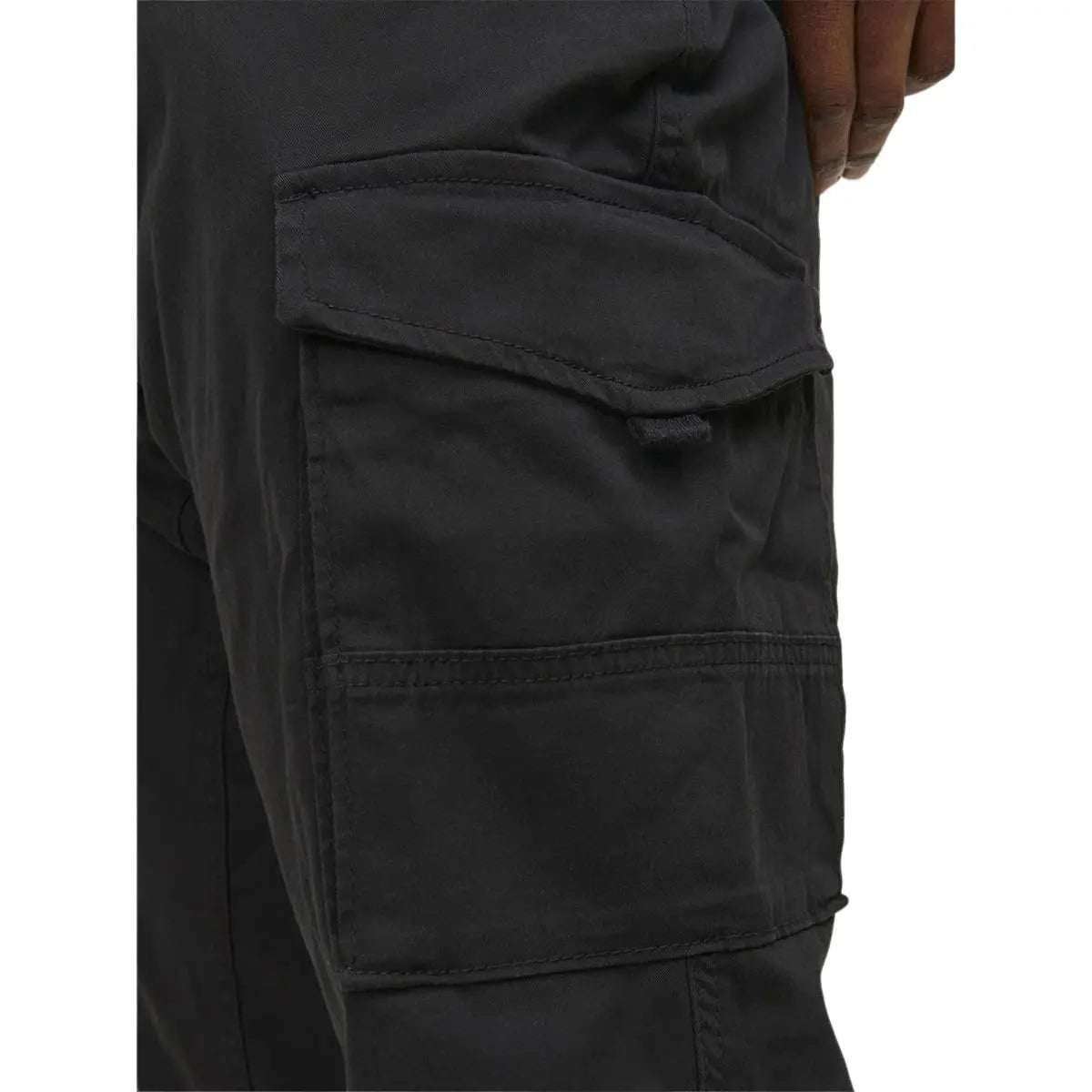 Velké pánské cargo kalhoty se stahovacími šňůrkami Jack &amp; Jones 12181655 černé