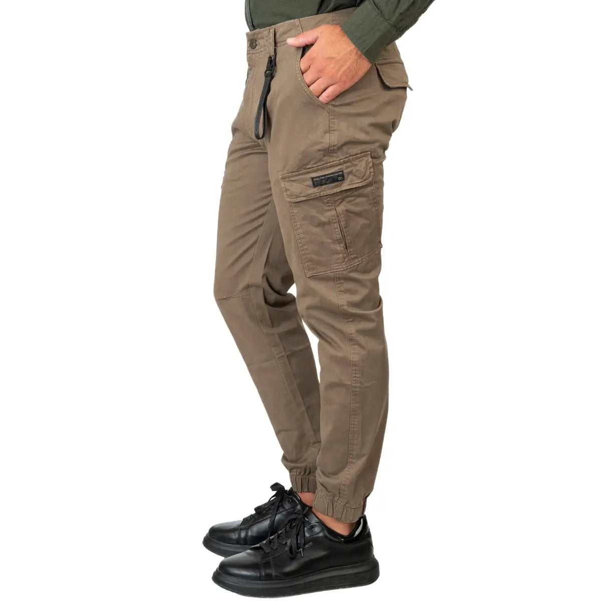 Velké pánské cargo kalhoty se stahovacím lemem Double Urban Outfitters CCP-4066 hnědé