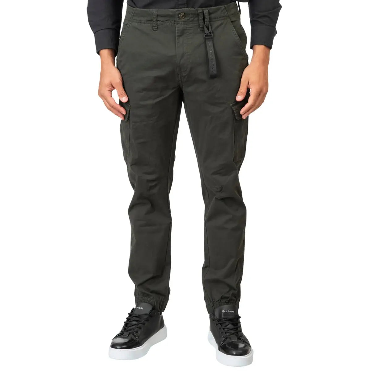 Velké pánské cargo kalhoty se stahovacím lemem Double Urban Outfitters CCP-4066 tmavě zelené