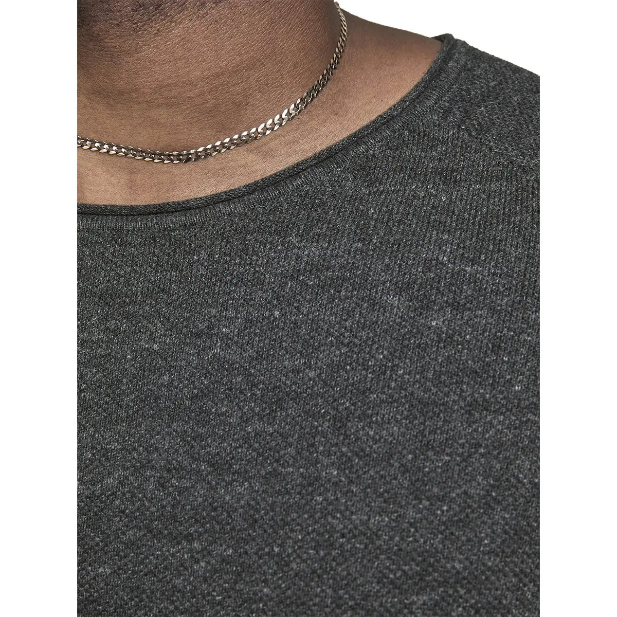 Velký pánský hladký svetr přes hlavu Jack &amp; Jones 12163781 tmavě šedý