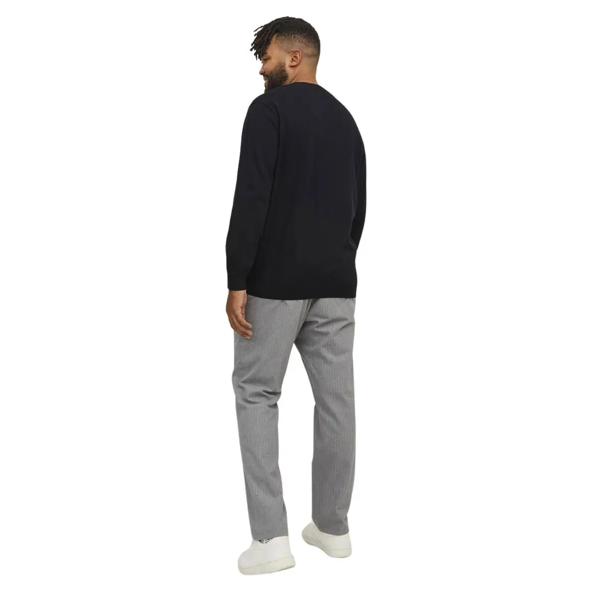 Duży męski sweter gładki wkładany przez głowę Jack &amp; Jones 12250588 czarny