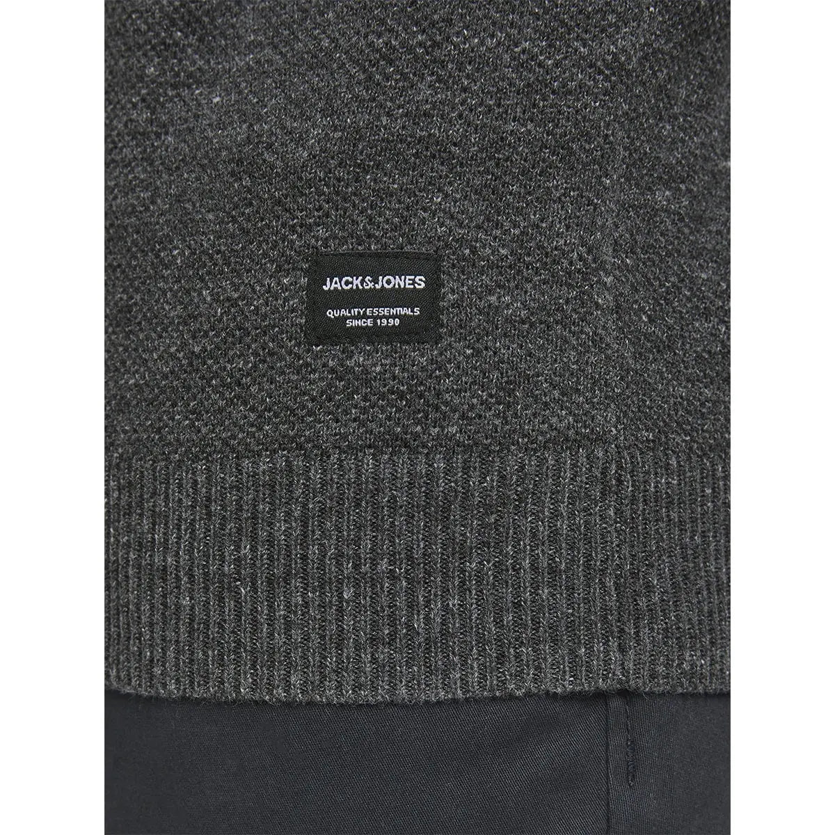 Velký pánský hladký svetr přes hlavu Jack &amp; Jones 12163781 tmavě šedý