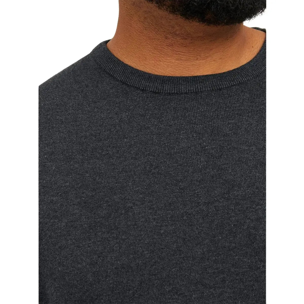 Duży męski sweter gładki wkładany przez głowę Jack &amp; Jones 12250588 ciemnoszary