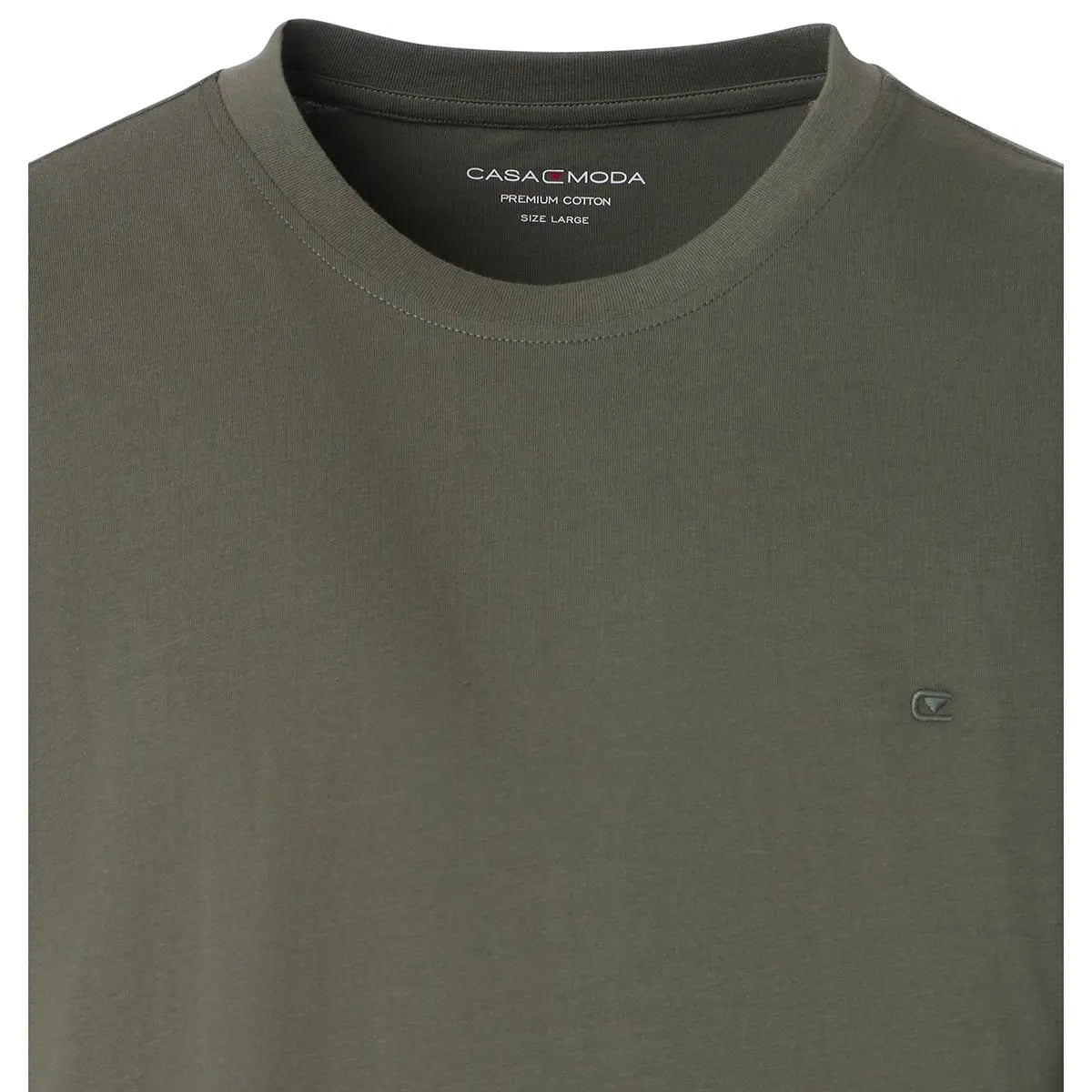 Duża męska koszulka gładka t-shirt Casa Moda 4200-301 khaki