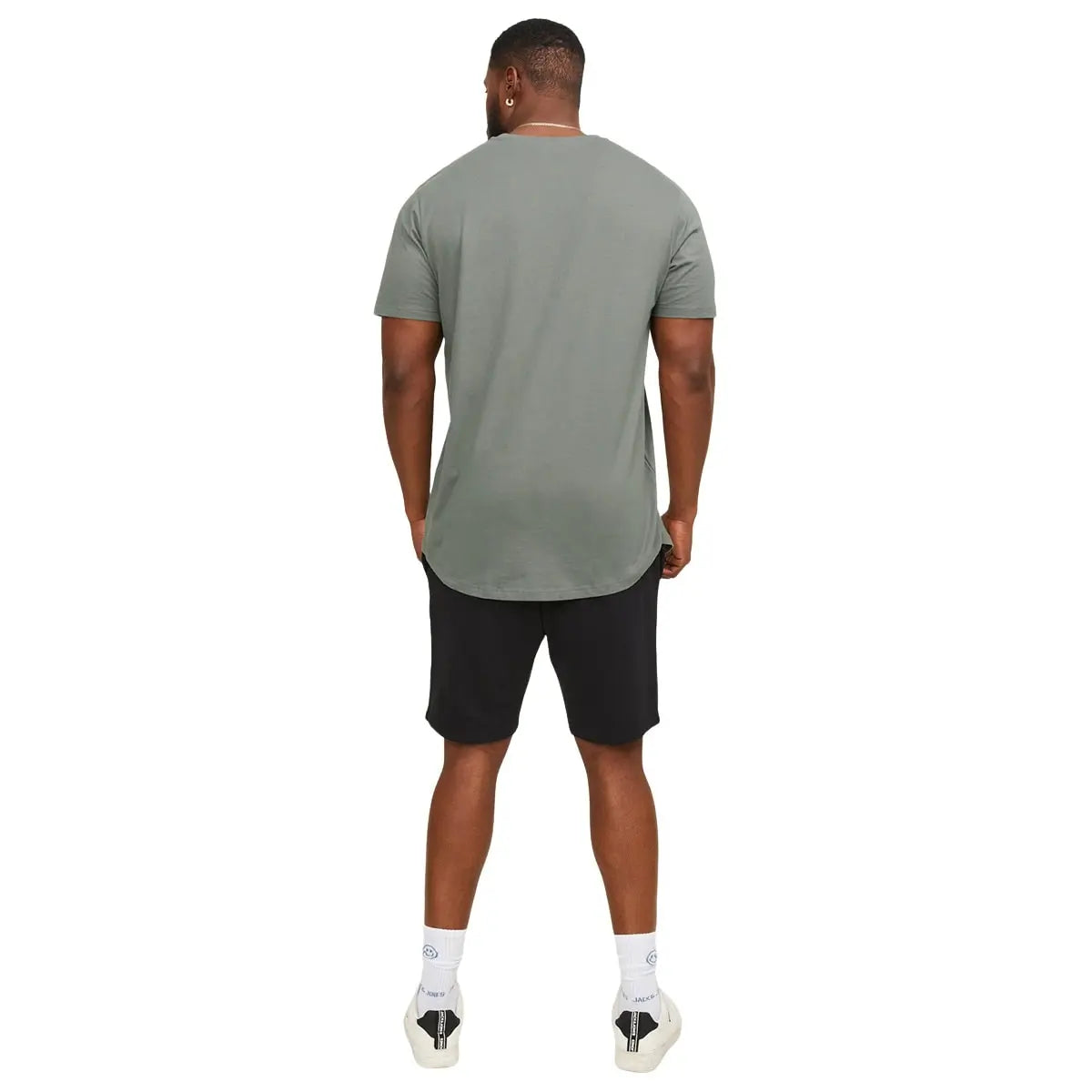 Velké pánské tričko s krátkým rukávem jednobarevné Jack &amp; Jones 12184933 šedozelený
