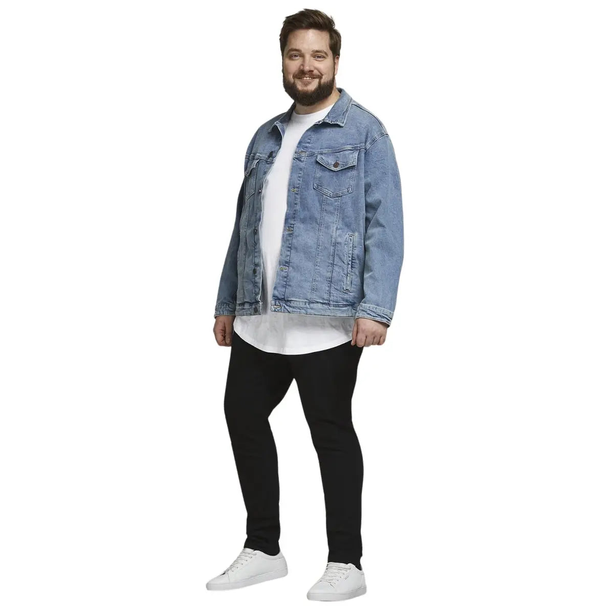Velké pánské tričko s krátkým rukávem jednobarevné Jack &amp; Jones 12184933 bílá