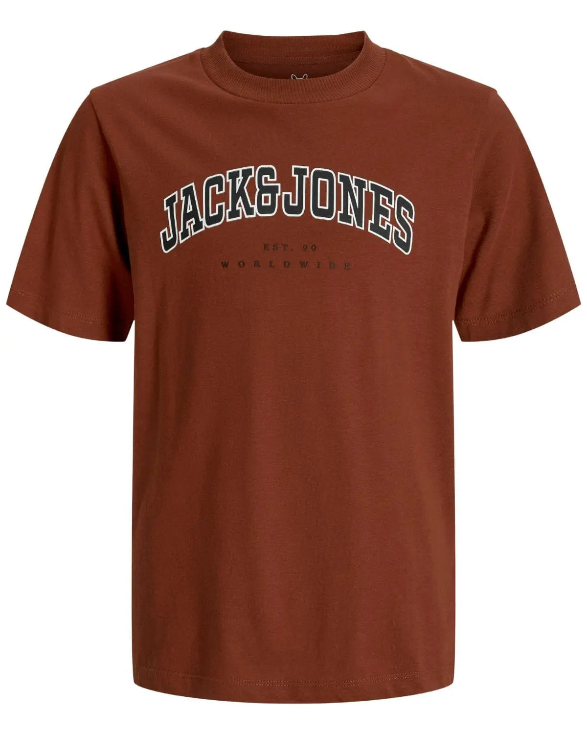 Velké pánské bavlněné tričko s nápisy Jack &amp; Jones 12258871 hnědé