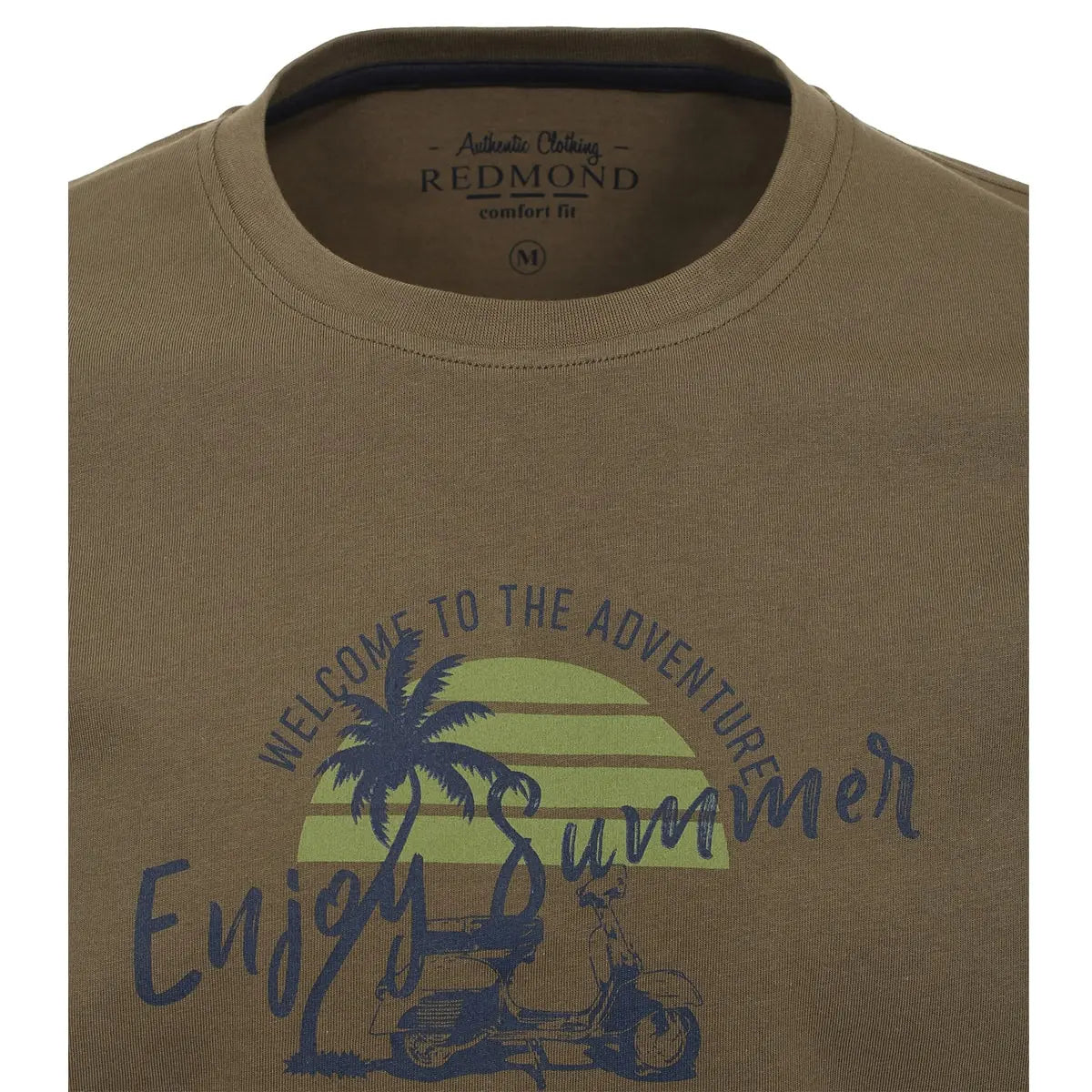 Duża męska koszulka t-shirt z nadrukiem Redmond 241930650-60 khaki