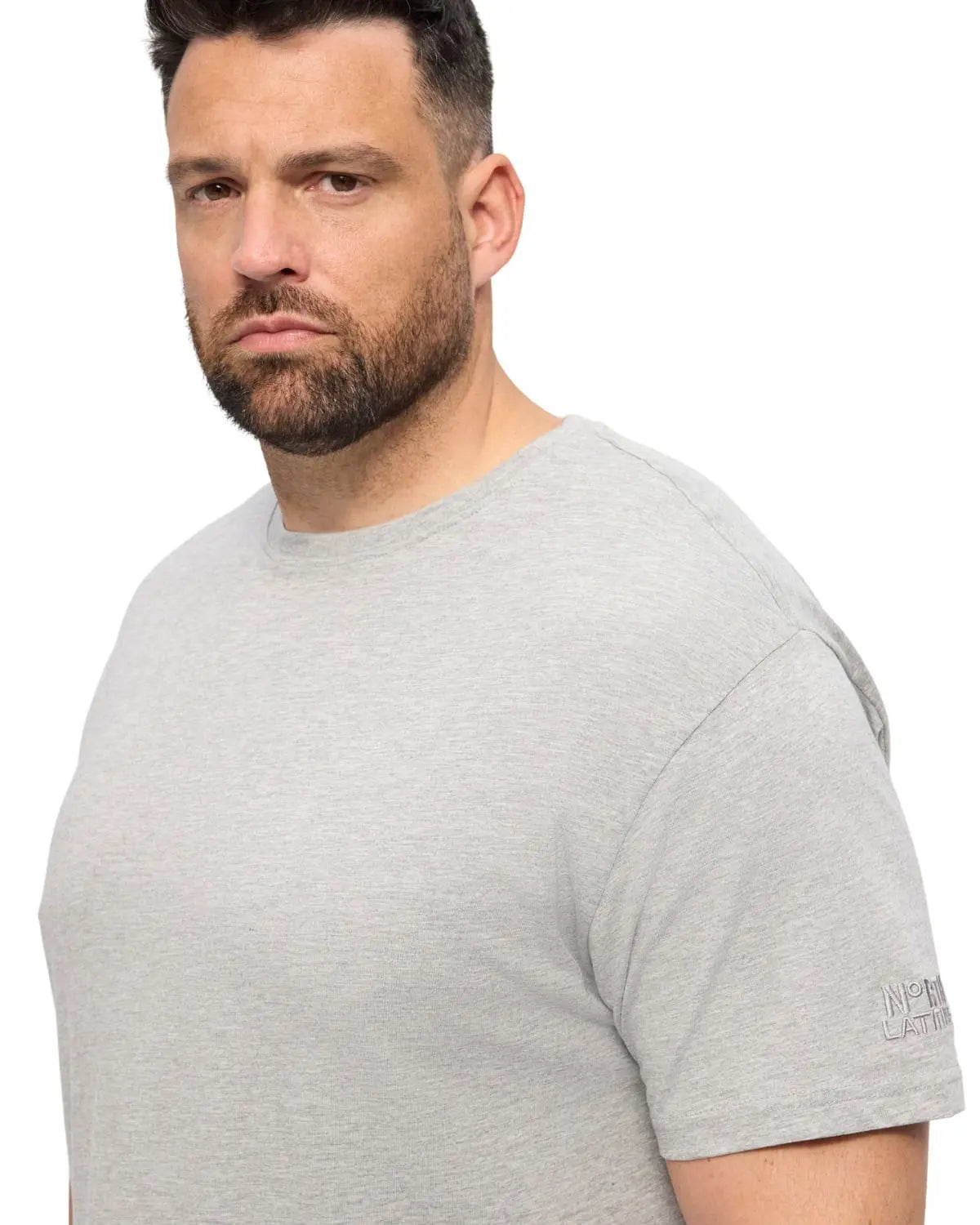 Duży męski gładki t-shirt North 56°4 99010-0050 jasnoszary