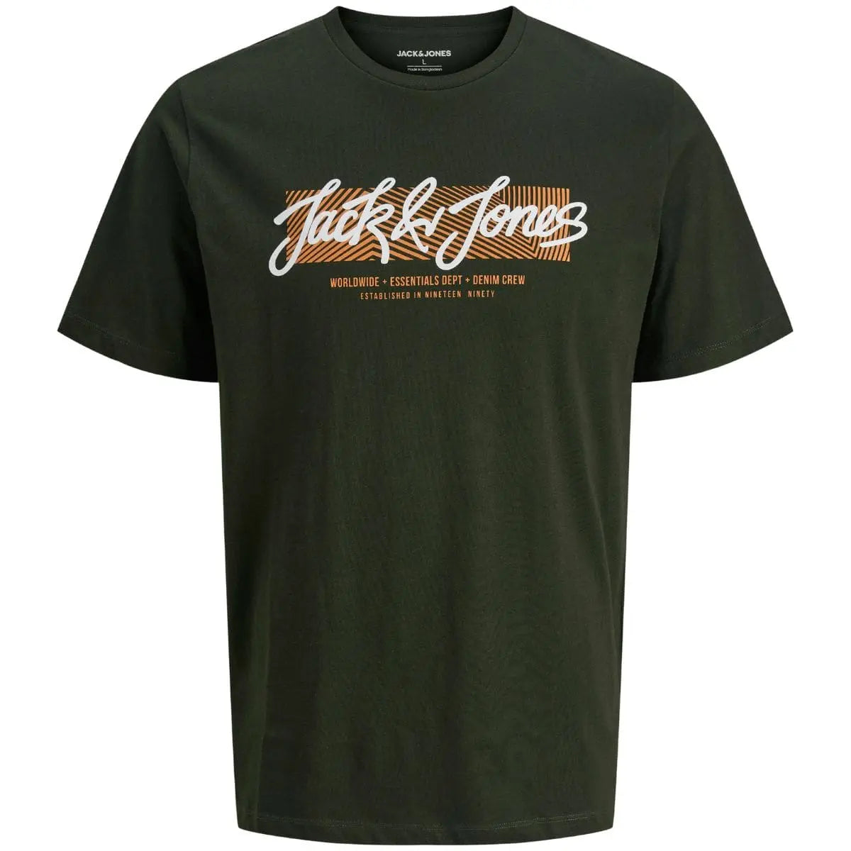 Velké pánské tričko s potiskem Jack &amp; Jones 12279834 tmavě zelené