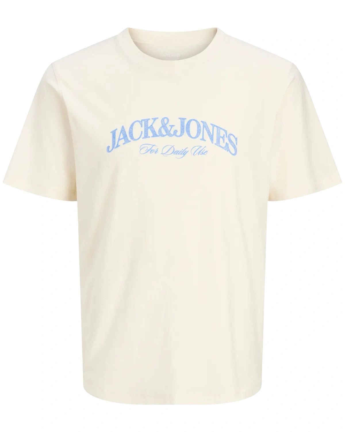 Duża męska koszulka krótki rękaw t-shirt z nadrukiem Jack &amp; Jones 12297126 kremowy