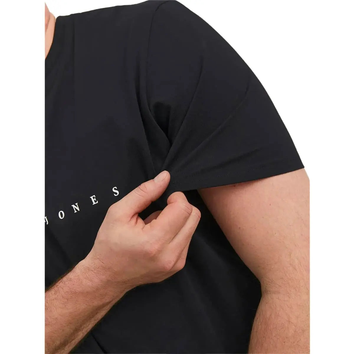 Pánské tričko s nápisy Jack &amp; Jones 12243625 černé