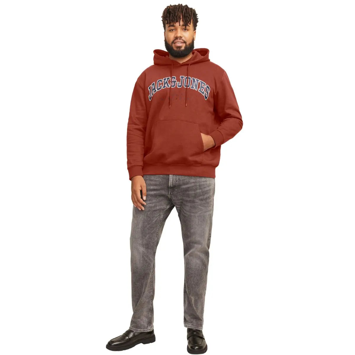 Velká pánská mikina s kapucí přes hlavu od značky Jack &amp; Jones 12258867 bric-a-brac 