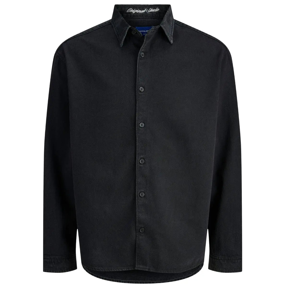 Duża koszula męska z długim rękawem jeansowa Jack &amp; Jones 12283674 czarna