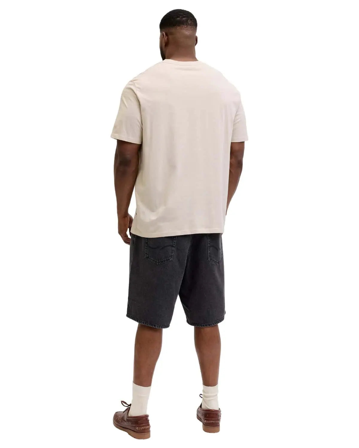 Pánské velké tričko s potiskem Jack &amp; Jones 12295977 béžový