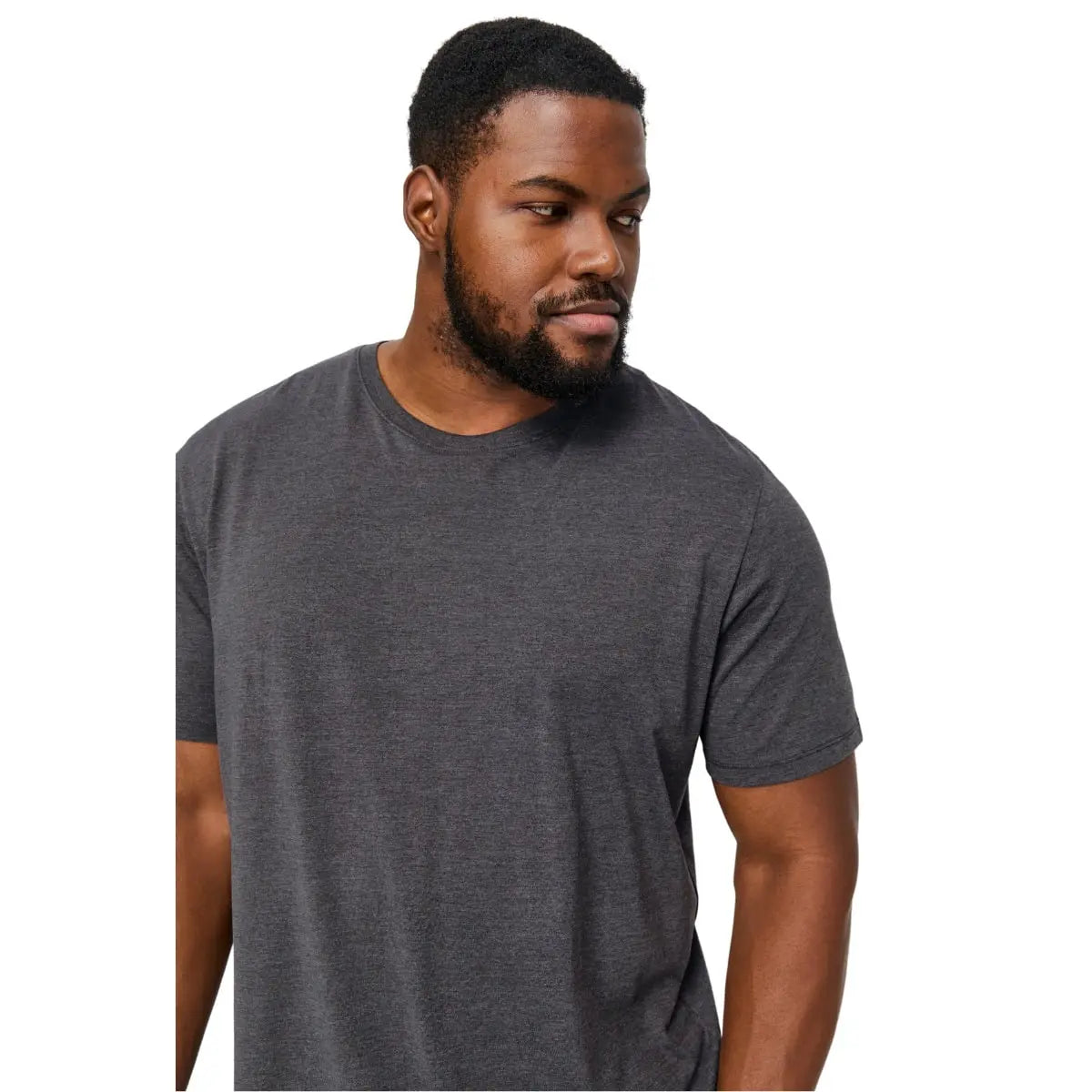 Duża męska koszulka z krótkim rękawem t-shirt gładki Jack &amp; Jones 12229640 ciemnoszary