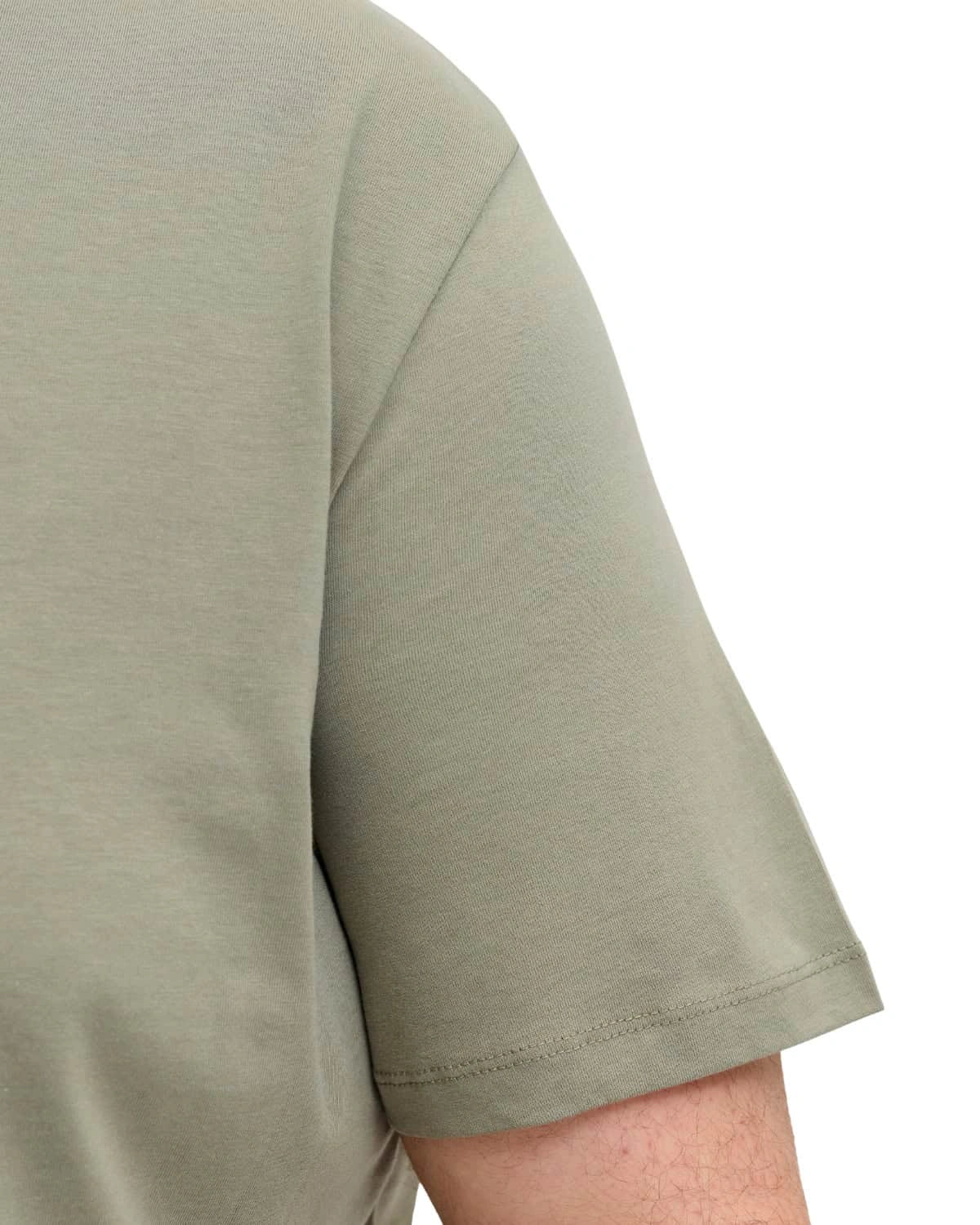 Pánské velké hladké tričko Jack &amp; Jones s krátkým rukávem 12250623 khaki