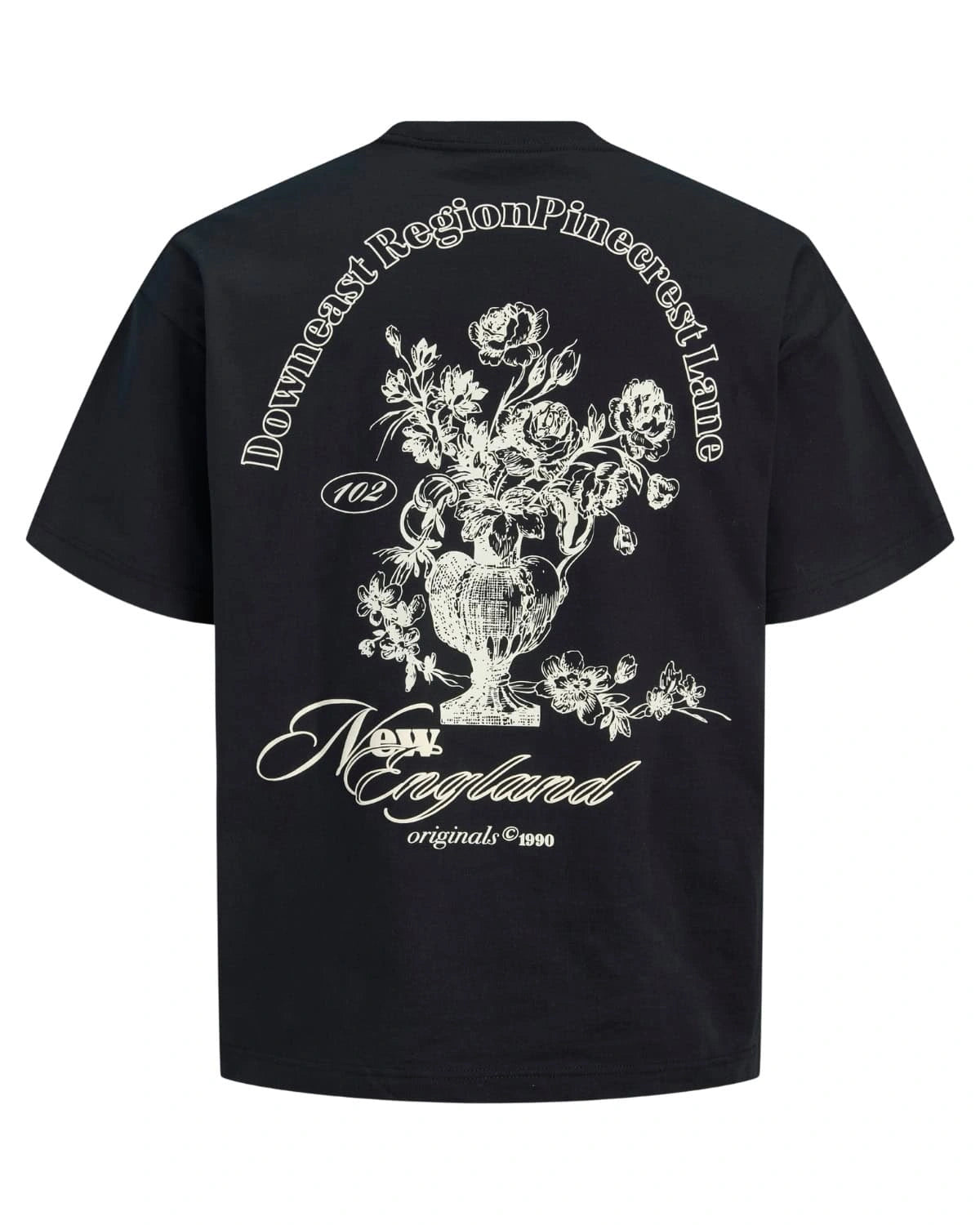 Pánské velké tričko s krátkým rukávem potisk na zádech Jack &amp; Jones 12299037 černé
