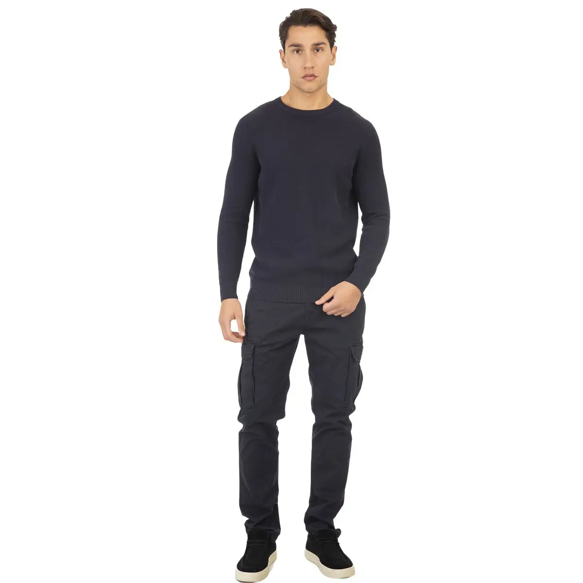 Duże męskie spodnie bojówki Double Urban Outfitters CCP-4001 granatowe