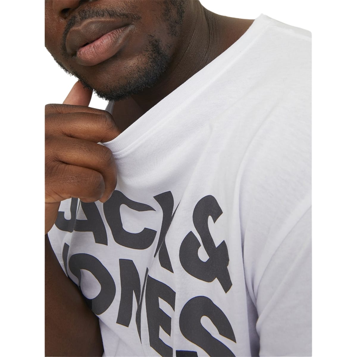 Velké pánské tričko s potiskem a nápisem Jack &amp; Jones 12158505 bílá