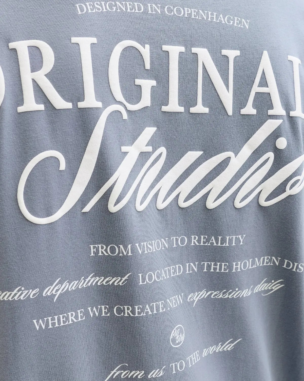 Velké pánské tričko s krátkým rukávem s potiskem na zádech Jack &amp; Jones 12288197 šedomodré