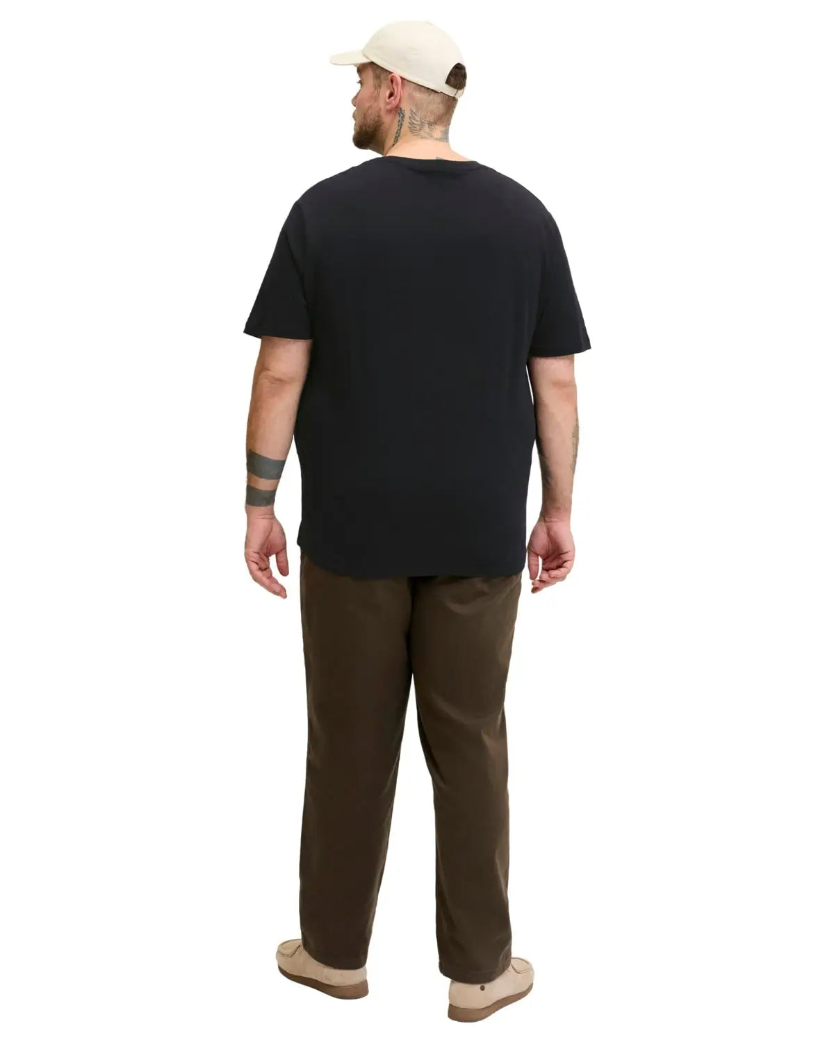 Velké pánské tričko s krátkým rukávem s výrazným potiskem Jack &amp; Jones 12289691 černé