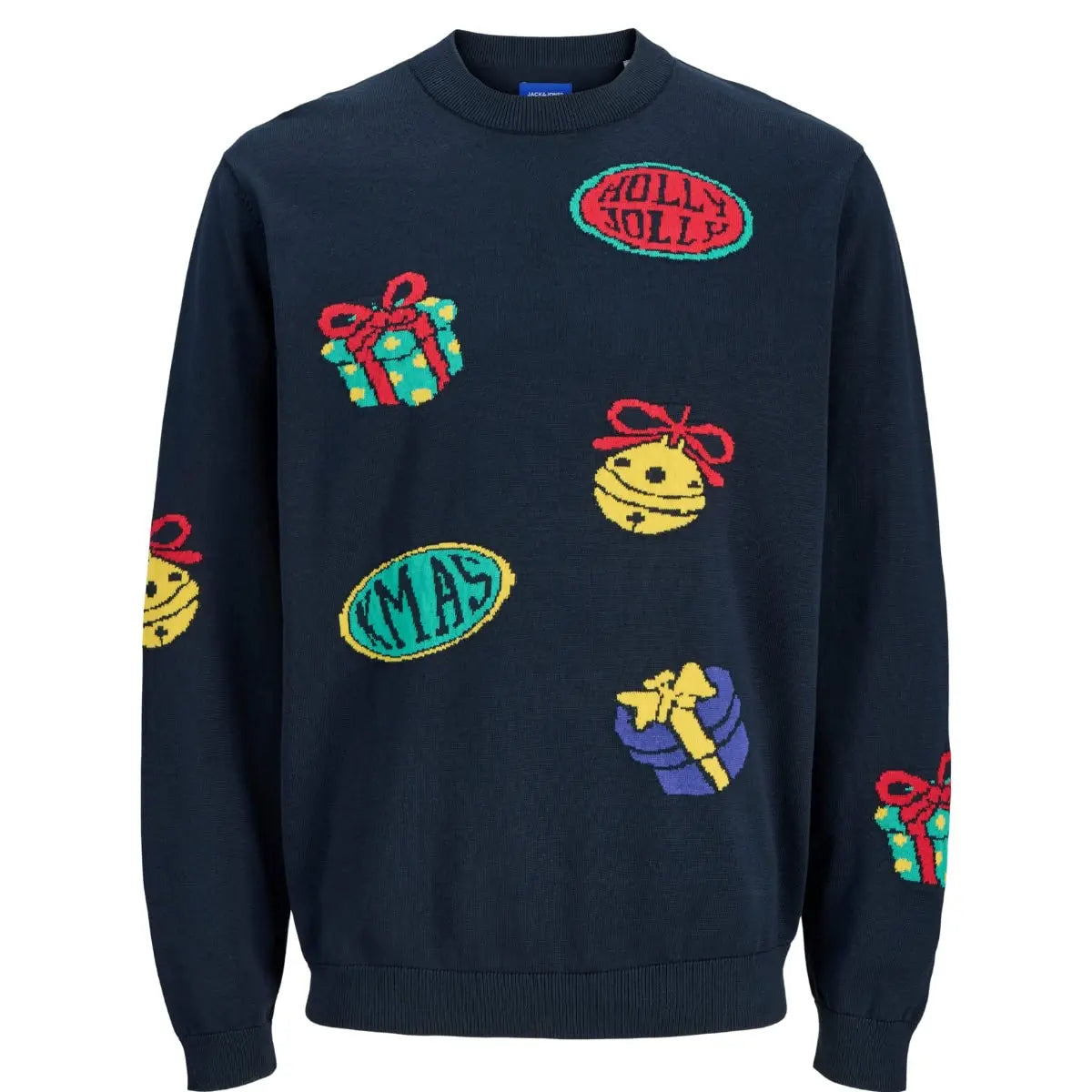 Velký pánský vánoční svetr přes hlavu Jack &amp; Jones 12288022 tmavě modrý