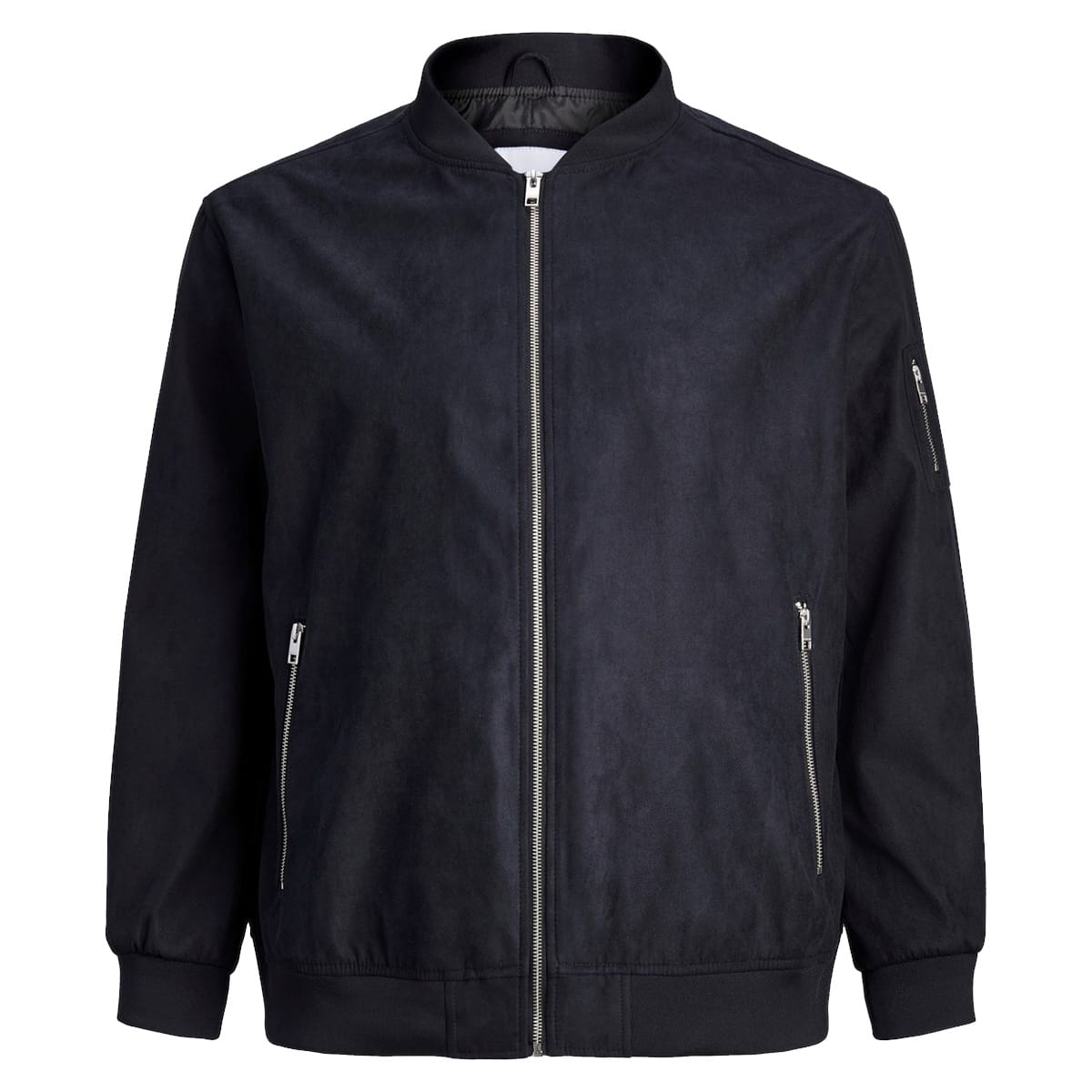 Jack &amp; Jones velká pánská semišová bunda bomber 12243516 černá