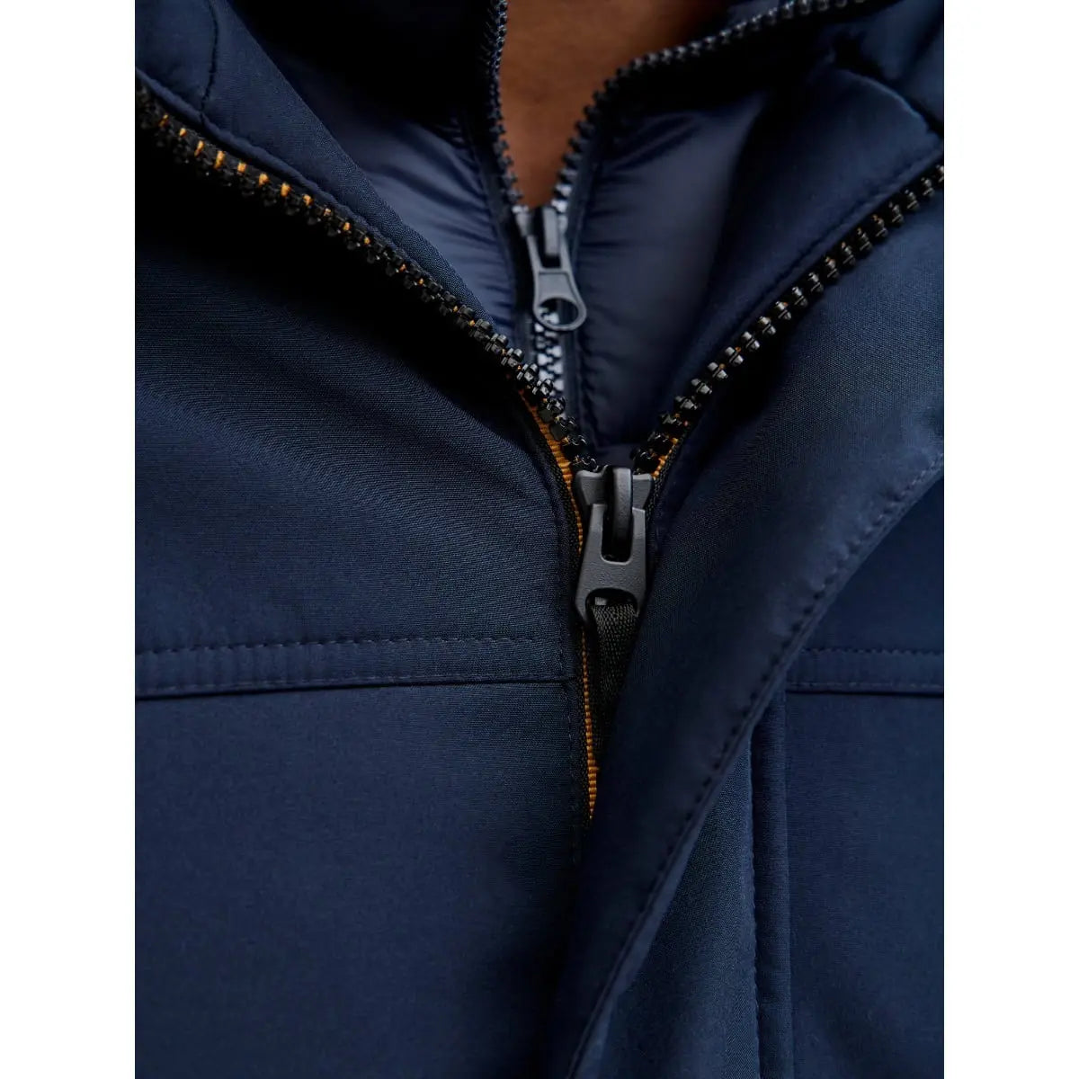 Velká pánská bunda s kapucí parka Jack &amp; Jones 12279797 tmavě modrá