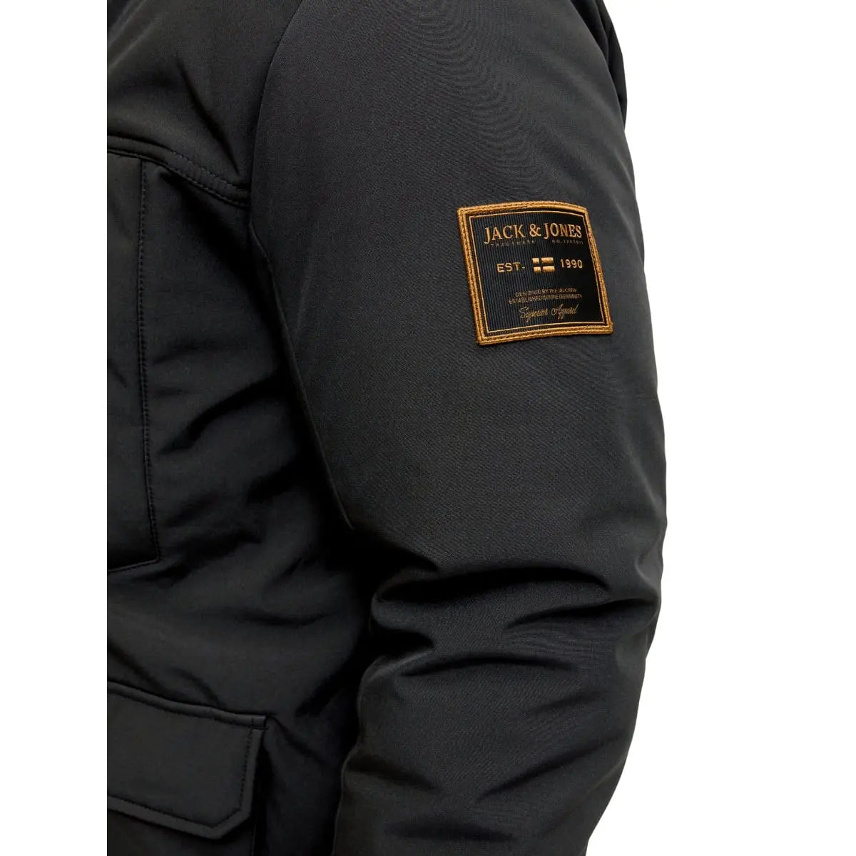 Velká pánská bunda s kapucí parka Jack &amp; Jones 12279797 černá 